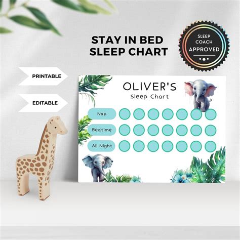 Bedtime Chart Toddler Stay In Bed Chart Sleep Training Etsy