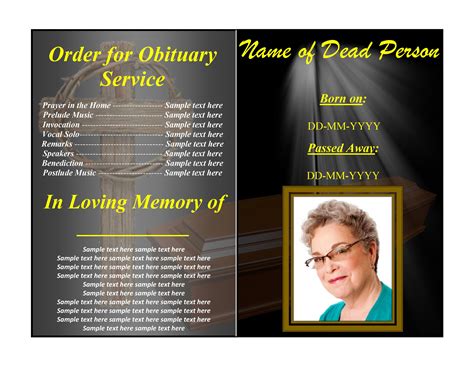 Free Funeral Program Templates In Word Format Templatelab
