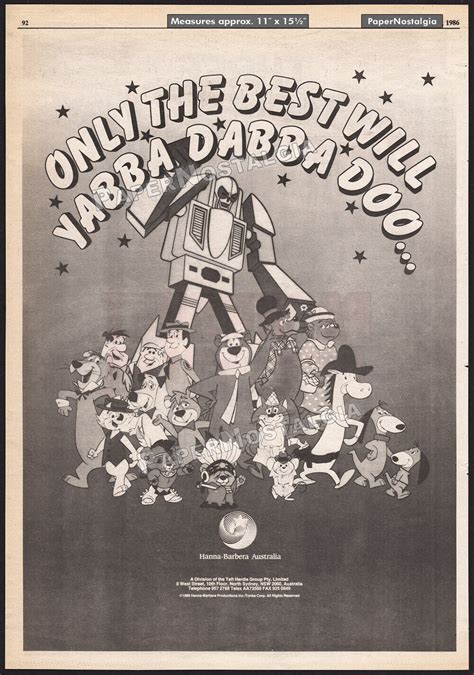 1986 Hanna Barbera Australia Trade Print Ad Rthe1980s