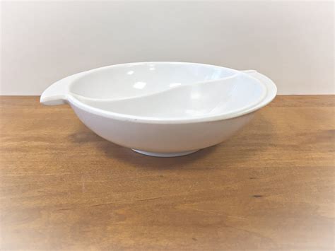 White Boontonware Melmac Bowl Melamine Divided Serving Bowl Etsy In