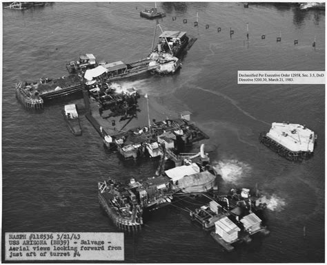 Photo Overhead View Of The Progress Of The Salvage Work On The Sunken