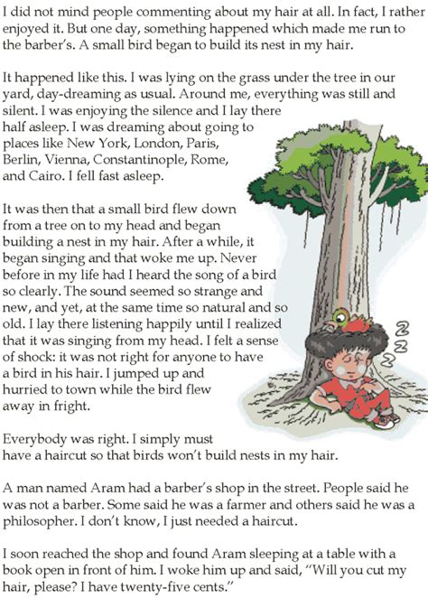 Short stories, find a free collection of short stories for kids online. Grade 5 Reading Lesson 25 Short Stories The Barbers Uncle ...