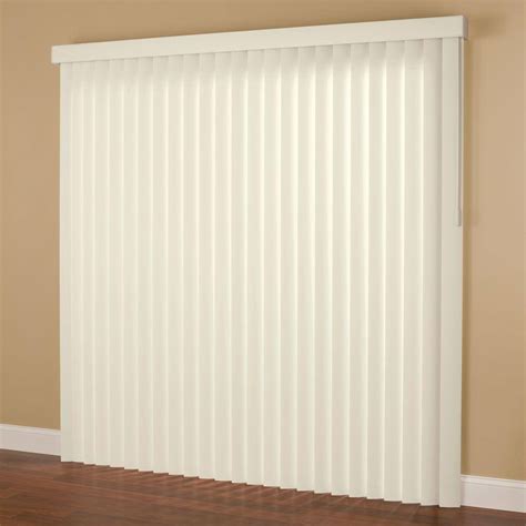 Hampton Bay Smooth Alabaster 35 In Pvc Vertical Blind 104 In W X