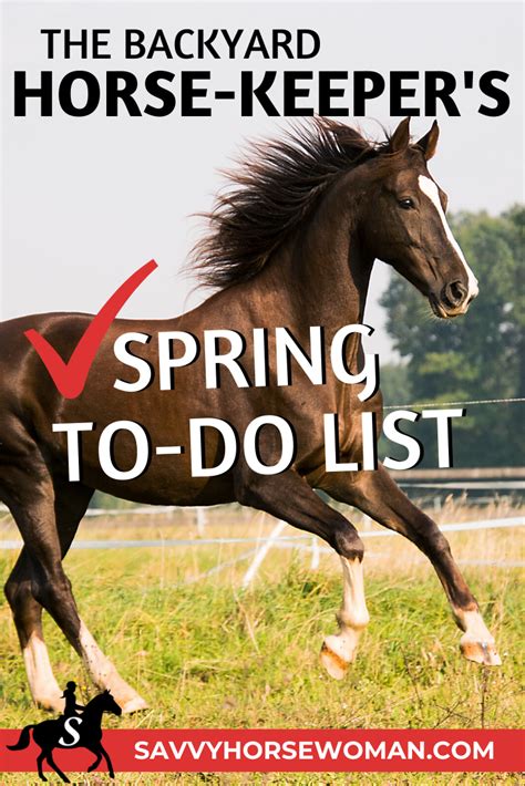 A Horse Running Across A Field With The Words Spring To Do List