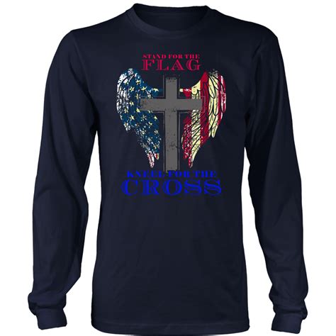 Stand For The Flag Kneel For The Cross Version 27 Usa Proud Tees