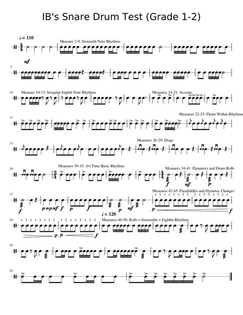 Snare Drum Grade 1 2 Sheet Music For Snare Drum Solo