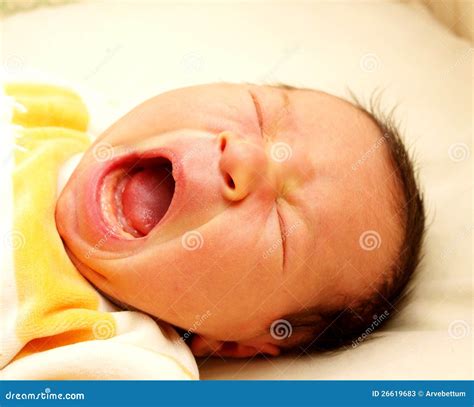 Yawning Baby Stock Image Image Of Small Swaddle Dream 26619683