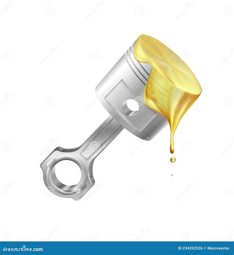 Piston With Oil Composition Stock Vector Illustration Of Product