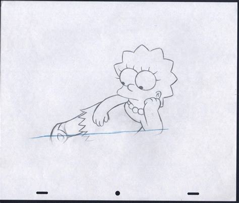 The Simpsons Lisa Simpson Original Animation Cell Drawing Fox 1920059825