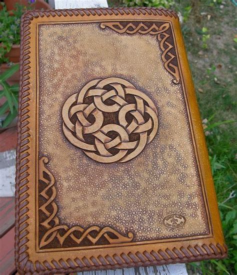 Celtic Knot Leather Notepad With A Laced Edge Etsy Leather Notepad