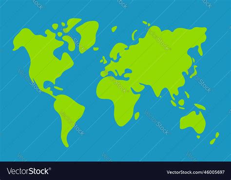 Simplified World Map Royalty Free Vector Image