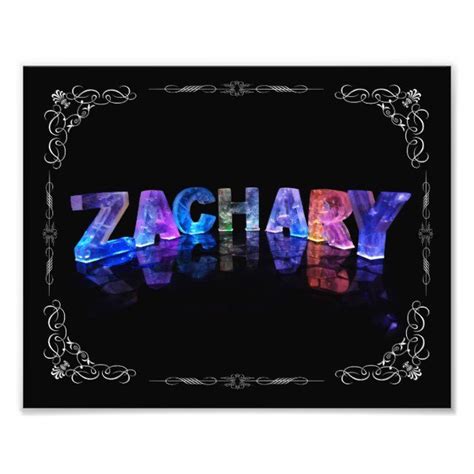 The Name Zachary Name In Lights Photograph Photo Print