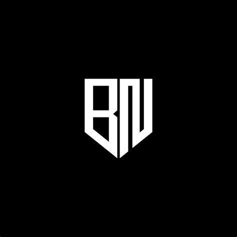 Bn Letter Logo Design With Black Background In Illustrator Vector Logo