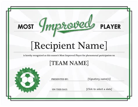 Player Of The Day Certificate Template 3 Templates Example