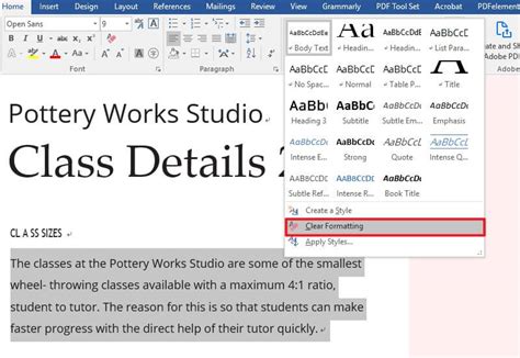 Quick Way To Clear Formatting In Word