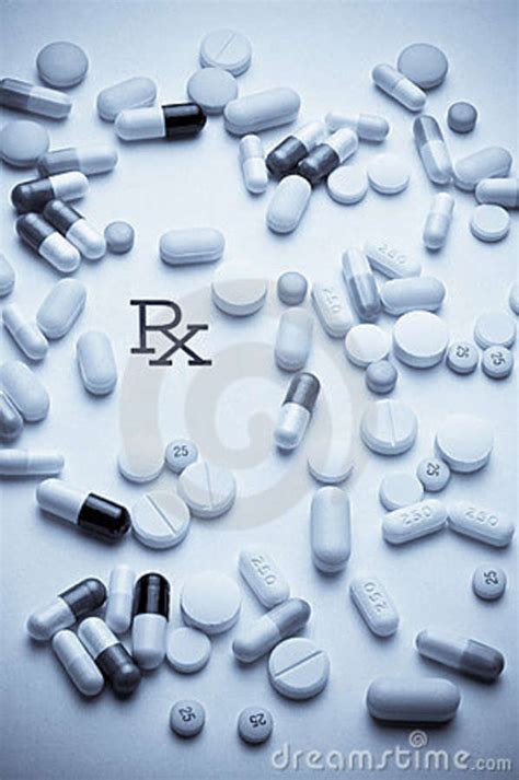 Assortment Of Medical Pills Rx Symbol Stock Image Image