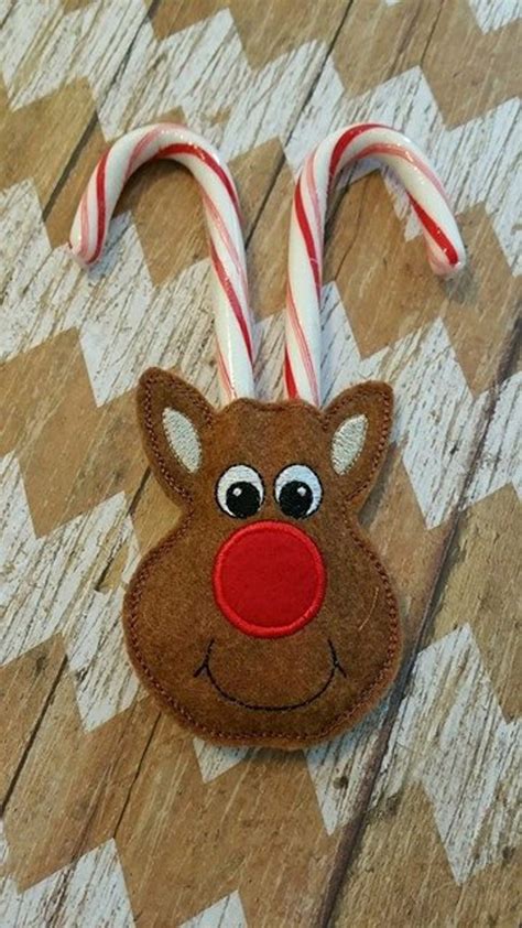 Reindeer Candy Cane Holder Rudolph Christmas Candy Etsy