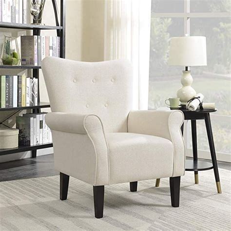 Belleze Wingback Modern Accent Chair Armrest Fabric Linen W
