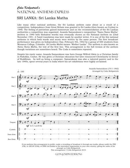 Sri Lanka National Anthem Sri Lanka Matha Sheet Music Pdf Download