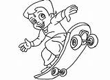 Bheem Coloring Skateboard Chota Tony Hawk Tech Getcolorings Ramp Netart Getdrawings sketch template
