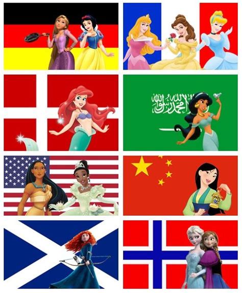 The Princesses Standing In Front Of Their Countrys Flag Although I