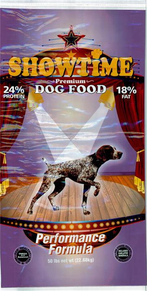 Hello, we do really good dog food. Showtime Premium Performance Plus 24/18 Dog Food