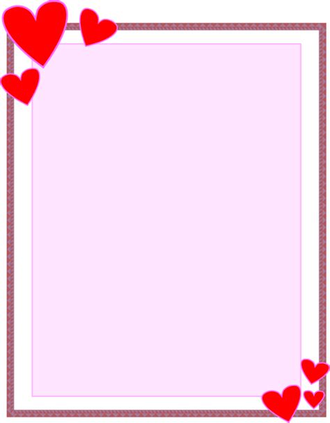 Valentine Page Borders For Paper Crafts And Scrapbooking Hearts Page
