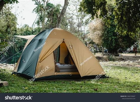 Camping Picnic Green Tent Campground Outdoor Stock Photo 1966720687