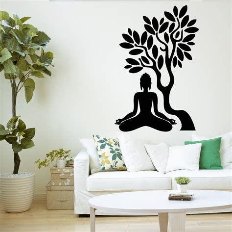 Buddha Tree Wall Decal Blossom Yoga Meditation Relaxation Om Zen Uniqu