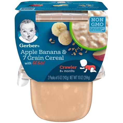 Gerber 3rd Foods Lilbits Apple Banana And 7 Grains Cereal Baby Food 5 Oz