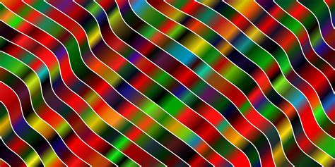 Dark Multicolor Vector Background With Bent Lines Colorful Abstract