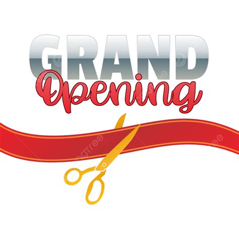 Grand Opening Red Ribbon Scissors Vector Design Grand Opening Red