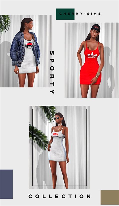 Cherry Sims Sporty Collection Top Sleeveless Xviva Sims 4 Teen