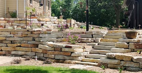 Chilton Stone Outcroppings Retaining Wall Stone Steps Landscape Design