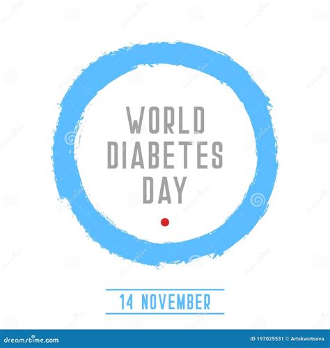 World Diabetes Day Blue Circle Medical Illustration Health Care 14