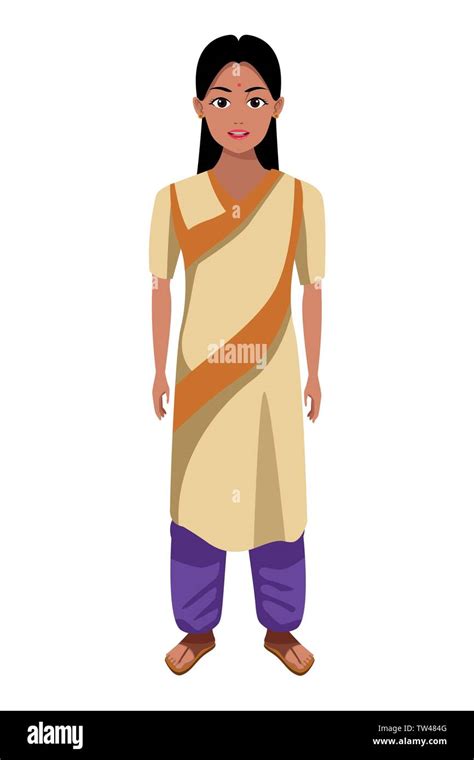 Indian Girl Wearing Saree Stock Vector Images Alamy