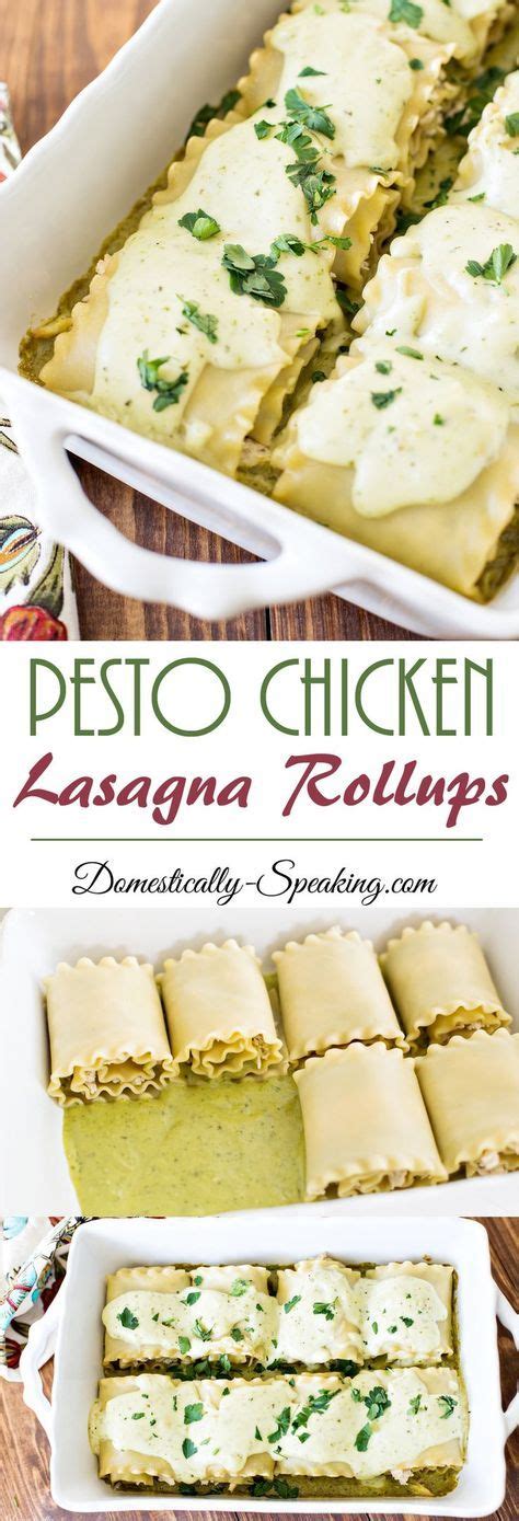 Pesto Sauce Lasagna Rollup Recipe Recipes Food Chicken With Pesto