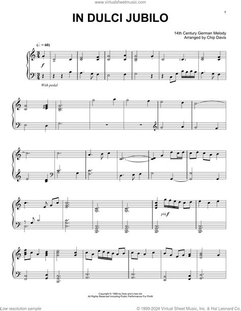 Mannheim Steamroller In Dulci Jubilo Sheet Music For Piano Solo