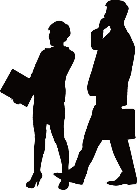 Silhouette Businessperson Conversation Business People Silhouettes