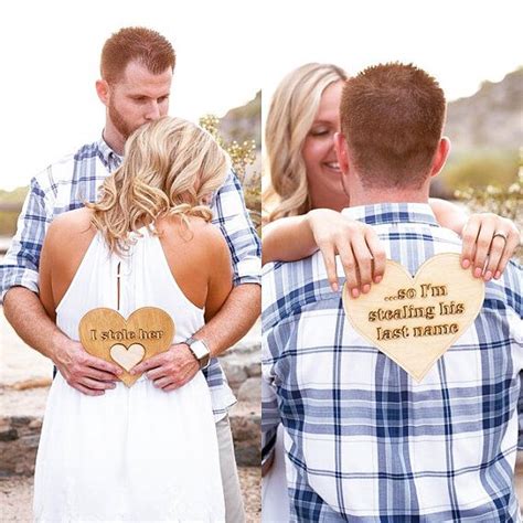 Wedding Photo Props Engagement Heart Signs Prop Signs Rustic Theme