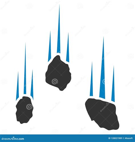 Falling Rocks Vector Icon Stock Vector Illustration Of Disaster