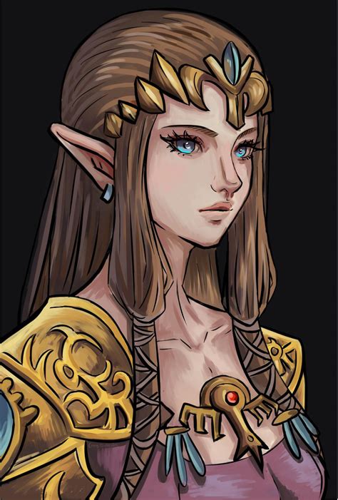 Princess Zelda Portrait By Stanglass On DeviantArt Legend Of Zelda Tattoos Zelda Tattoo