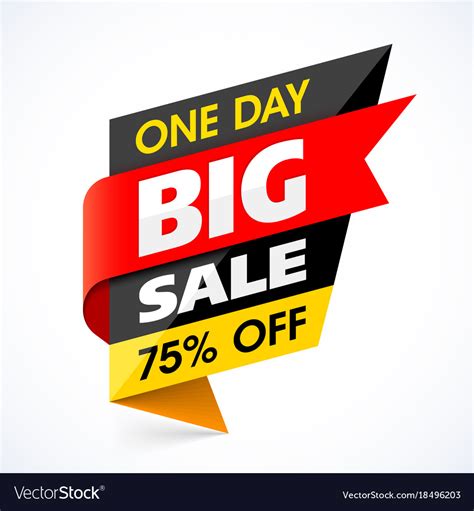 Big Sale Banner One Day Special Offer Royalty Free Vector