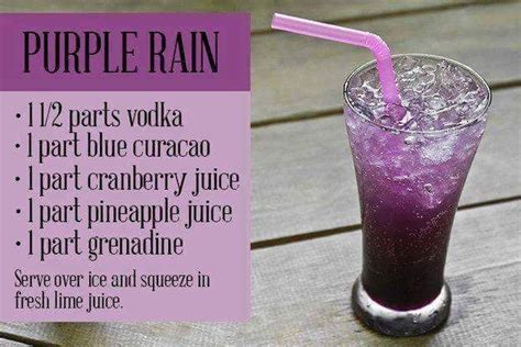 A delicious cocktail recipe for the purple rain cocktail with lemonade, cherry sourz and bols blue curacao. Purple Rain Mixed Drink, good to know: triple sec can be ...