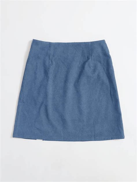 Shein Ezwear Split Hem Corduroy Mini Skirt Shein Usa