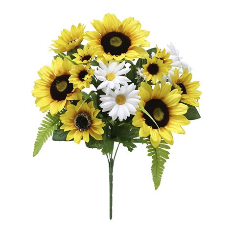 Mainstays Indoor And Outdoor 20 Artificial Silk Sunflower Mixed Cemetery