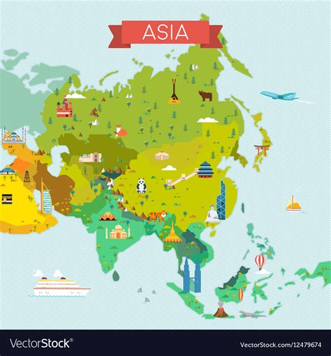 Map Asia Royalty Free Vector Image Vectorstock