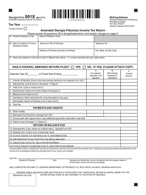 Georgia Tax Return Fill Out And Sign Online Dochub