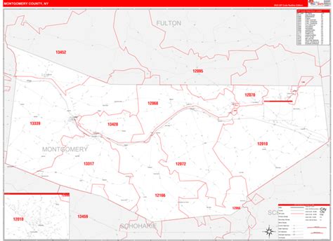 Montgomery County Ny Zip Code Maps Red Line