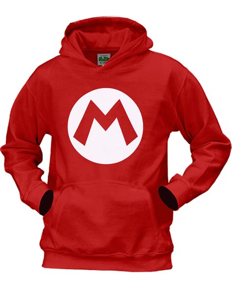 Childrens Super Mario Bros ‘mario Hoodie Ages 3 13yrs Reverb Clothing